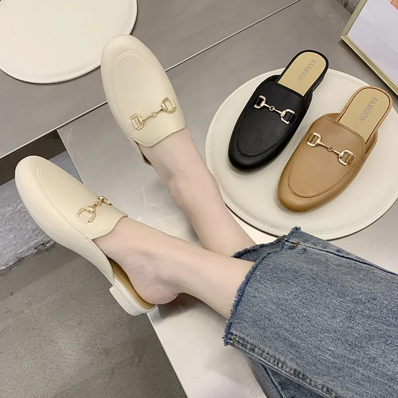 

2020 new one line slippers Baotou women's sandals new summer sandals women's Leisure slippers beach Loafers, Optional (as below)