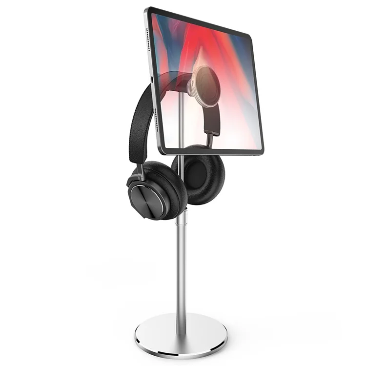 

Aluminum Alloy Adjust Height Tablet Floor Stand Headphones Holder Universal Tablet Holder