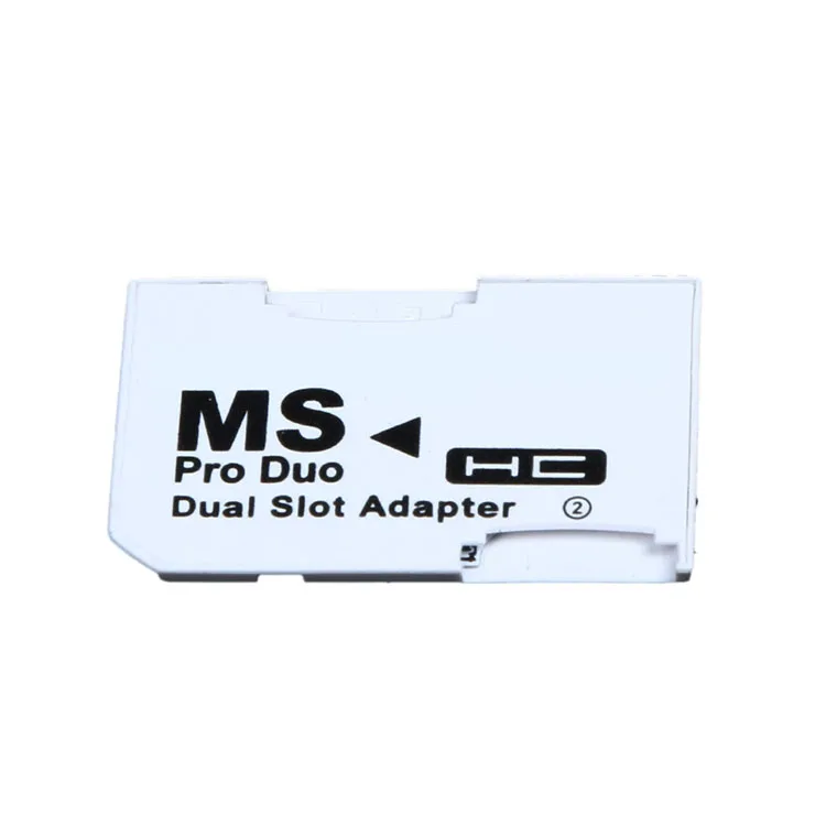 

MS Pro Duo Memory Card Game Case Micro SD HC TF Dual Slot Adapter For PSP, White/black