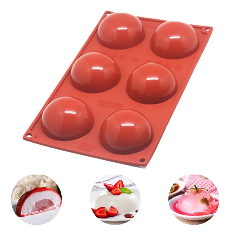 

AliGan cake molds silicon 6 cavities molding moulds decorating ice tray chocolate ice cube baking pan silicone mold sphere half, 7 styles