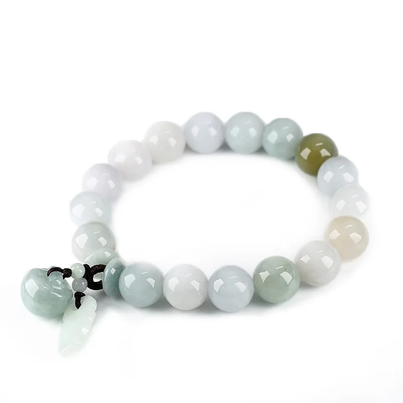 

2021Fashion Promotional Design Charm Beaded Bracelet Natural Jade Pendant Bangle For Women, As pictue show