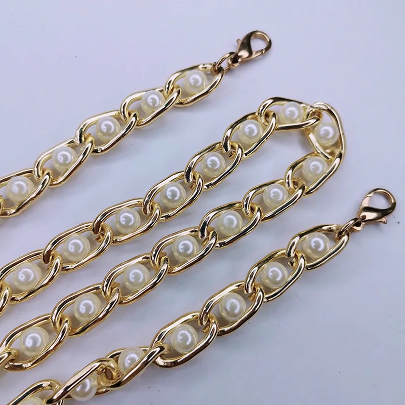 

Wholesale fashion pearl aluminum chain facemask chain sunglasses accessories masking chain, Gold