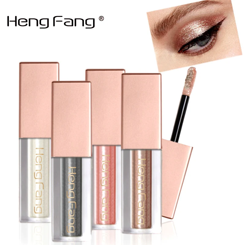 

Cosmetics White Copper Colors Brand Heng Fang Shimmer Eye Shadows BeautyLiquid Waterproof Diamond Glitter Eyeshadow Makeup