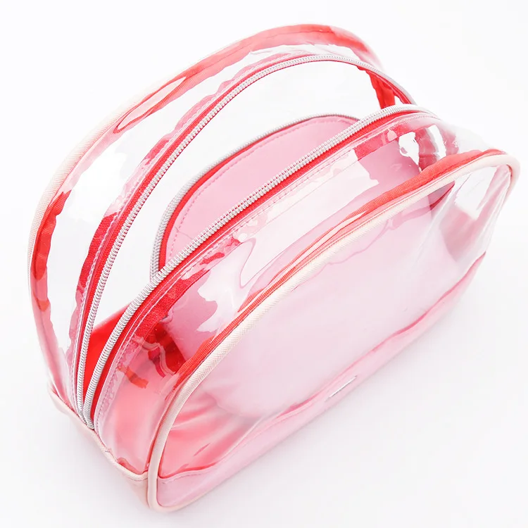 

Round pvc transparent makeup  printing logo professional bags