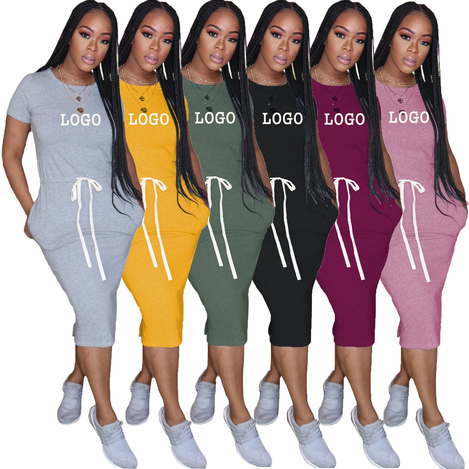 

new arrivals 2021 women dresses summer clothing Casual+Dresses midi t shirt dress