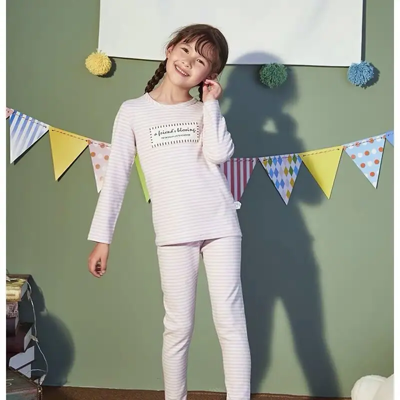 

Korean kids pajamas set kids pajamas sleepwear soft autumn&spring kids pajamas AL10996, Pink/grey blue/navy