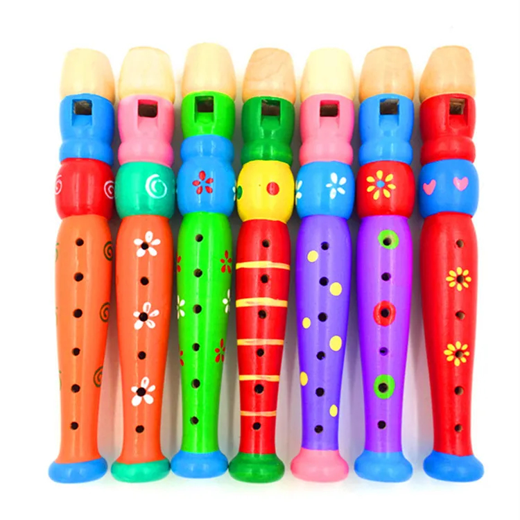 

Wooden Kid Short Flute Sound Musical Instrument Early Education Develop Type 6-Holes Recorder Woodwind Musical Instruments