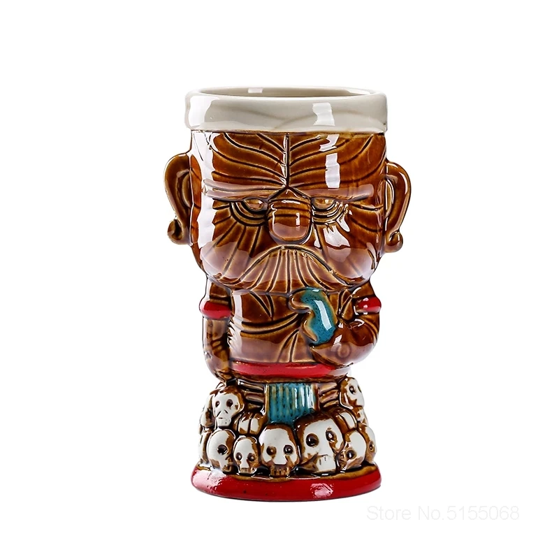 

Cold Drinks Mixing Funny Wine Glass Diy Smoothie Mug Ceramic Container Creative Hollywood Bar God Statue Skull Cocktail TIKI Cup