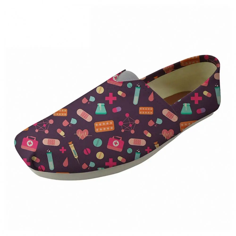 

Print on Demand Nurses Pattern Lazy Slip on Ladies Women Sneakers Flats Casual Shoes Flat Espadrilles Shoes, Design and sell your own custom shoes online