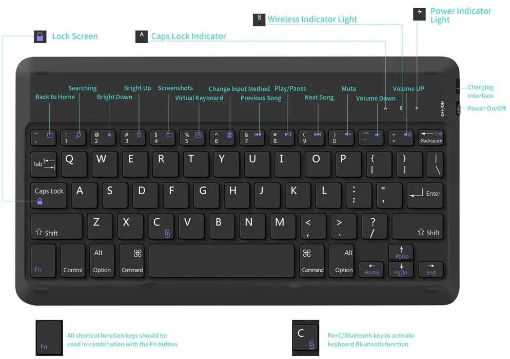 For Ipad 6th Generation Wireless Keyboard Case High Quality Portable