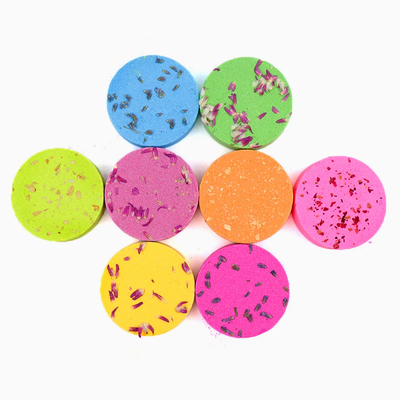 

Oem Low Moq Private Label Home Spa Relaxation Shower Bombs Aromatherapy Vegan Organic Home Spa Fizzies Shower Steamer Tablets, Colorful