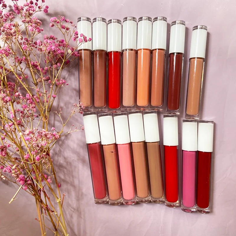 

white container lipgloss bottle private label lip gloss custom logo