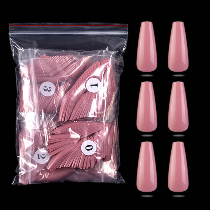 

New 500-piece nail coffin case extended false nails and long ballet nails
