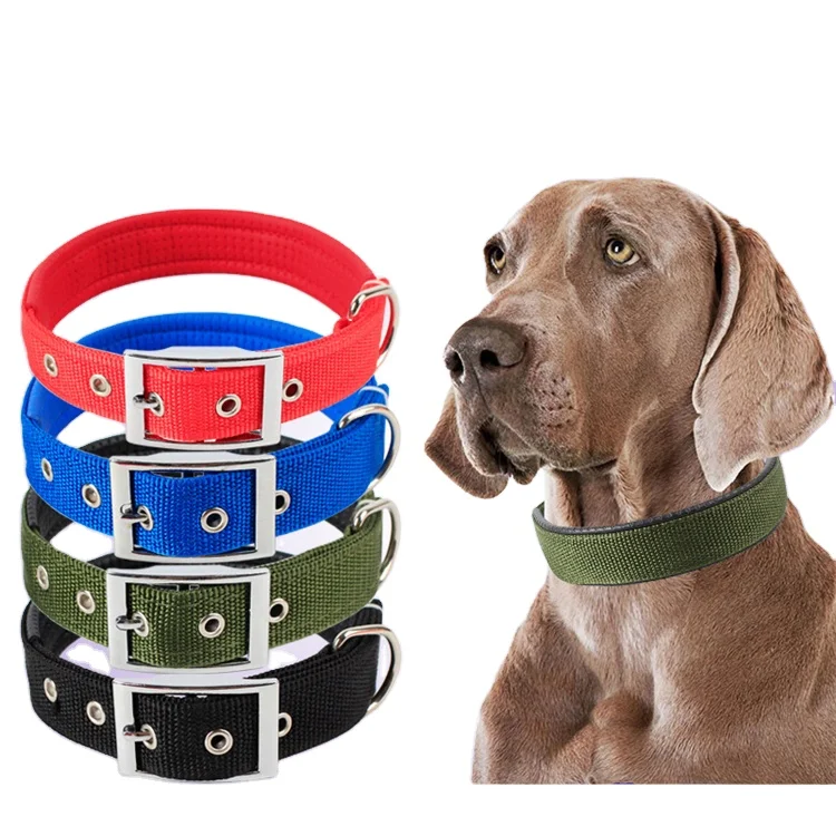 

Solid Dog Collars Nylon Dog Collar For Small Medium Large Dogs