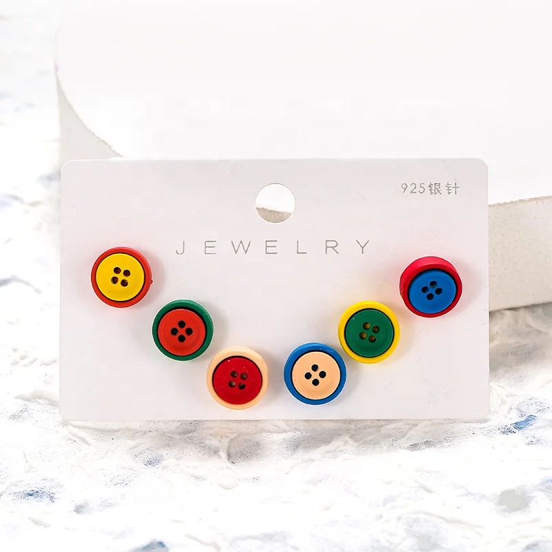 

Candy color stud earrings set Korean Cute Small Flower Heart Stud Earrings Sweet Girl dolphin Stud Earring for women gift, Picture show