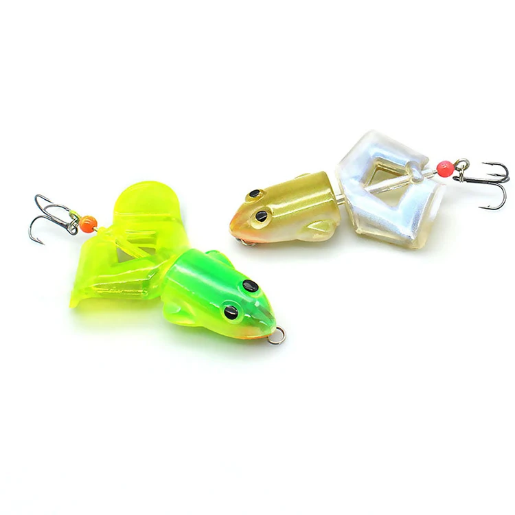 

Manufacturers wholesale rotate frog lure black bass fishing ABS plastic Bait with treble hook, 6 colors