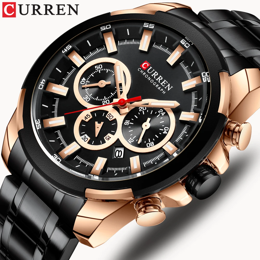 

High Quality Curren 8361 Watch Business Luxury Stainless Steel Wristwatches Sports Chronograph Watches Men Wrist Reloj Hombre