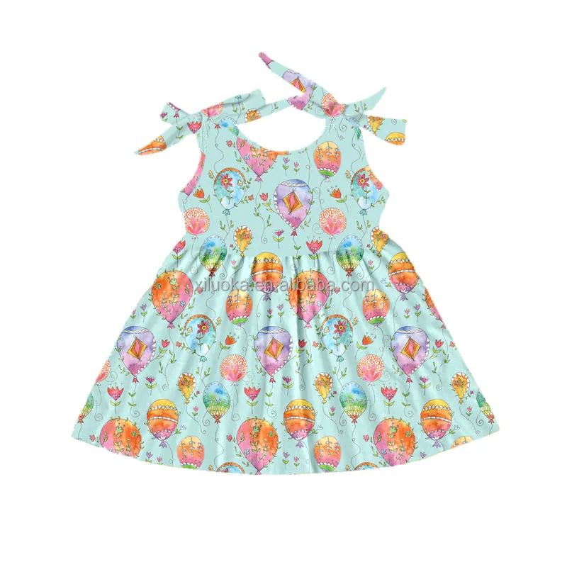 

High Quality Girl Boutique Clothing Hot Air Balloon Children Summer Dress