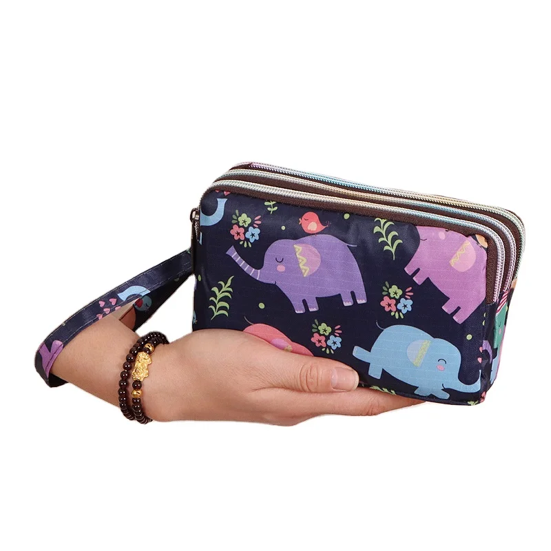 

2023 New Printed Nylon Waterproof Handbag Clutch Purse Large Capacity Wristlet Wallet for Women
