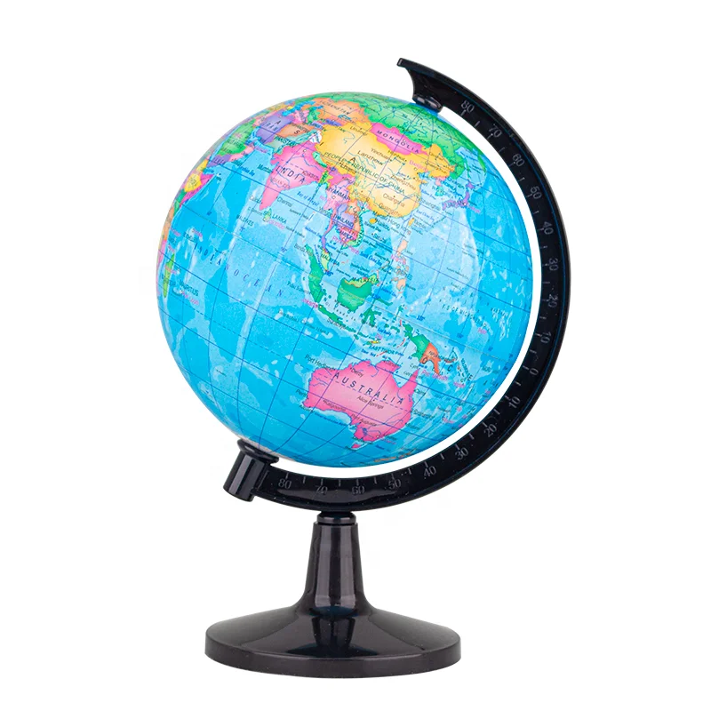 Plastic Physical Political Globe with 1:130000000 Scale School Use Fur Design