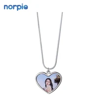 

Silver Color Custom Sublimation DIY Heat Press Heart Shape Necklace with Aluminum Sheet