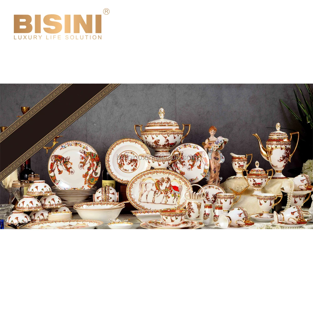 70 Pcs Porcelain Turkish Dinner Plates Ramen Bowl Ukraine Floral Luxury