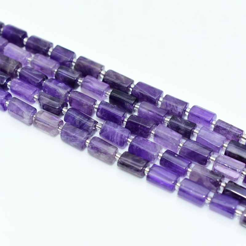 

Trade Insurance  High Quality Natural Tube Dark Purple Amethyst Loose Beads