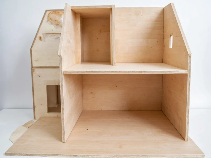 Step-by-step diy dollhouse construction with reclaimed wood pieces