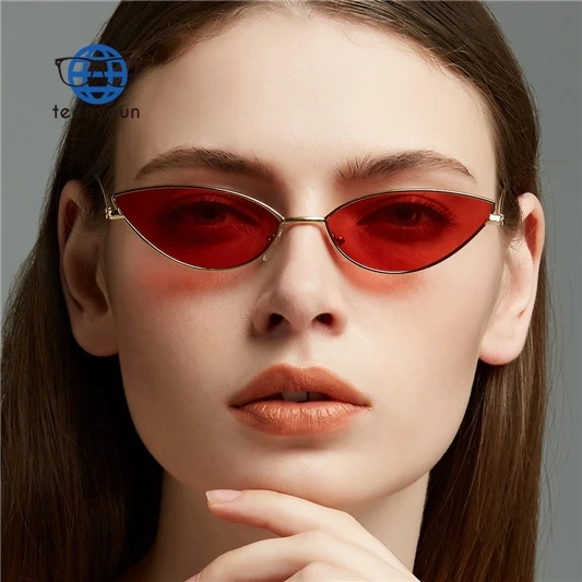 

Teenyoun Eyewear Popular Cat Eye Lenses Shades Ocean Lens Ins Style Sun Glasses Fashion Small Triangle Frame Sunglasses 2023 New