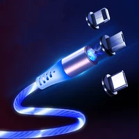 

3 IN 1 Light Flowing LED Glow Light Magnetic USB Charging Cable 8PIN for iPhone TYPE-C Micro USB for Samsung Android