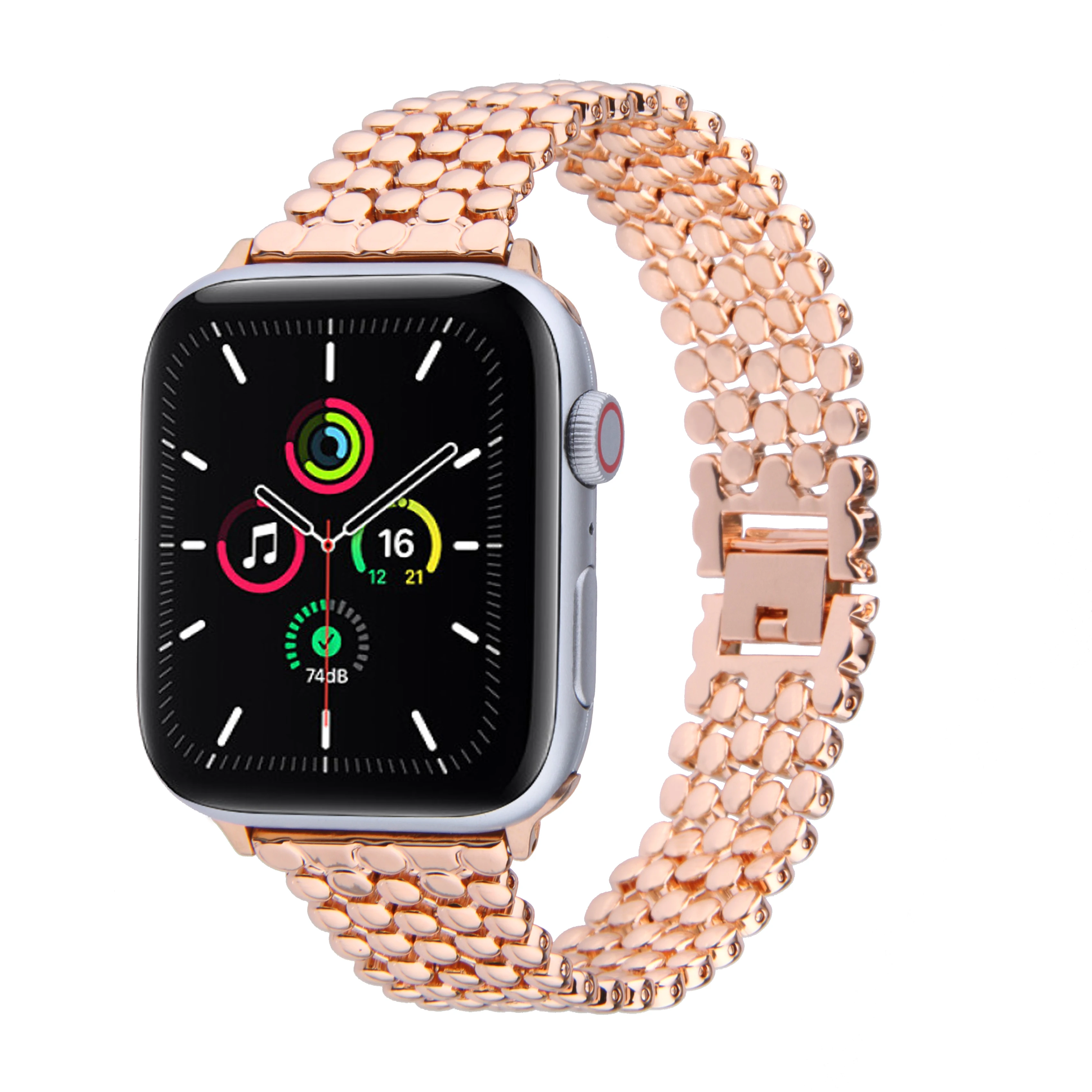 

2021 Newest Luxury Stainless Steel Metal Watch Band For Apple Watch Series 6 Strap For Apple Watch, Rose gold ,gold silver