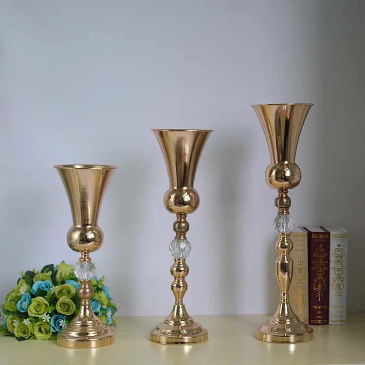 

gold plated long vase for wedding, Gold or silver