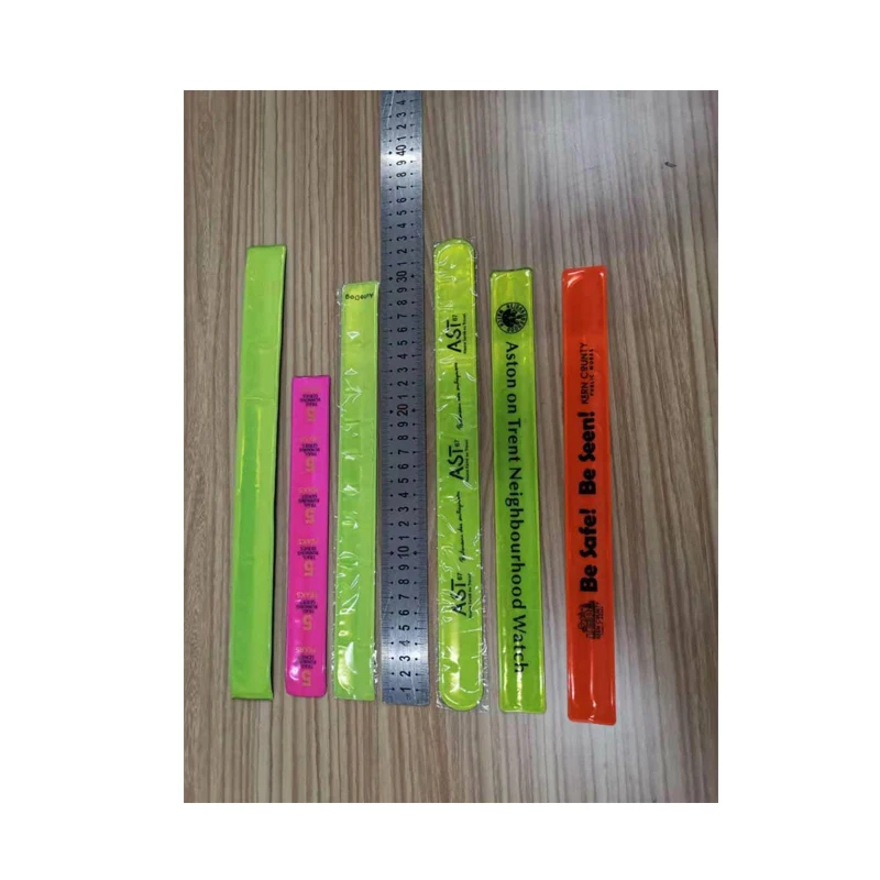 

High quality promotional metal slap pvc reflective snap bracelet