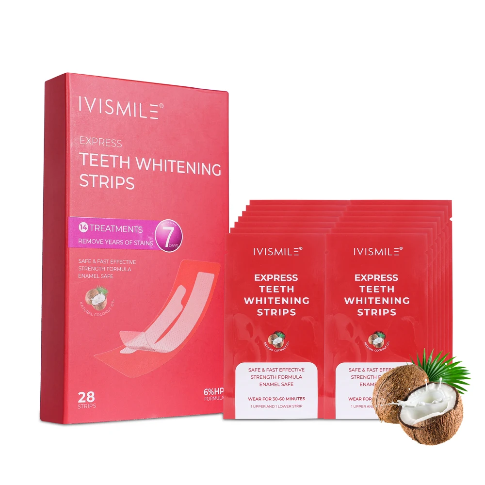 

Ivismile High Quality Advanced Tooth Whitening Strips Home Use Teeth Whitening Strips Private Label