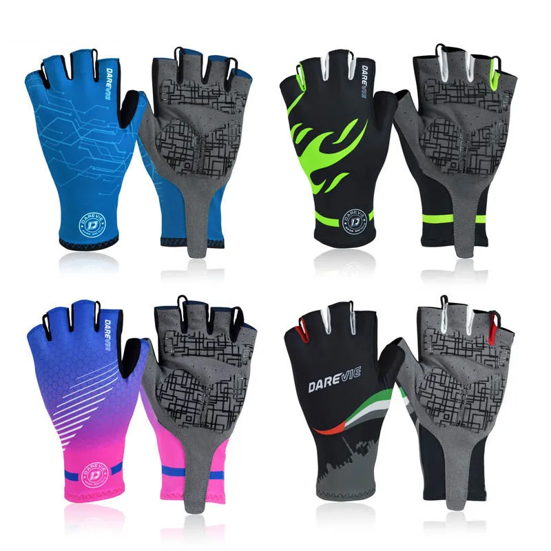 

Darevie custom Extra long wrists GEL-shockproof Half Finger Cycling gloves, 4 color