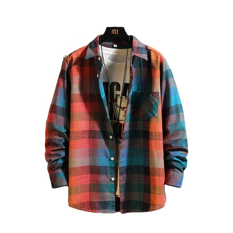 

Checked long sleeve mens shirts wholesale shirts for men