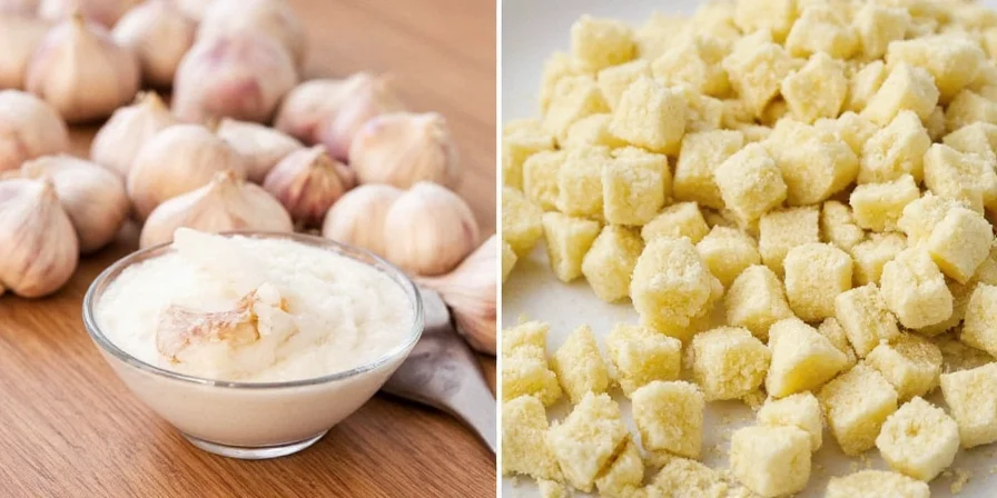 Spice rack showing various garlic forms