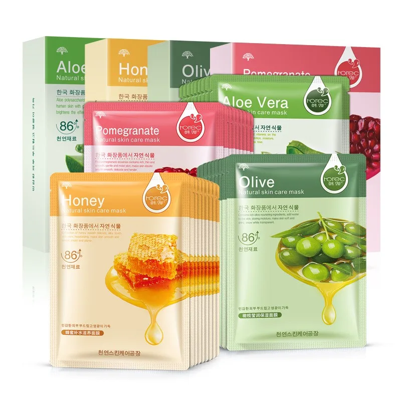 

Korean Mask private label Plant olive honey pomegranate Aloe vera products juice Hydrating soothing facial mask