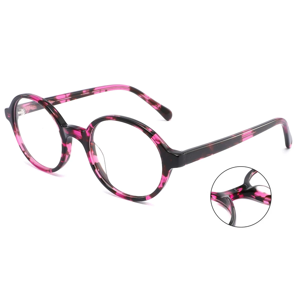 

Kids round Acetate optical frames support anti blue light lens eye protect for children