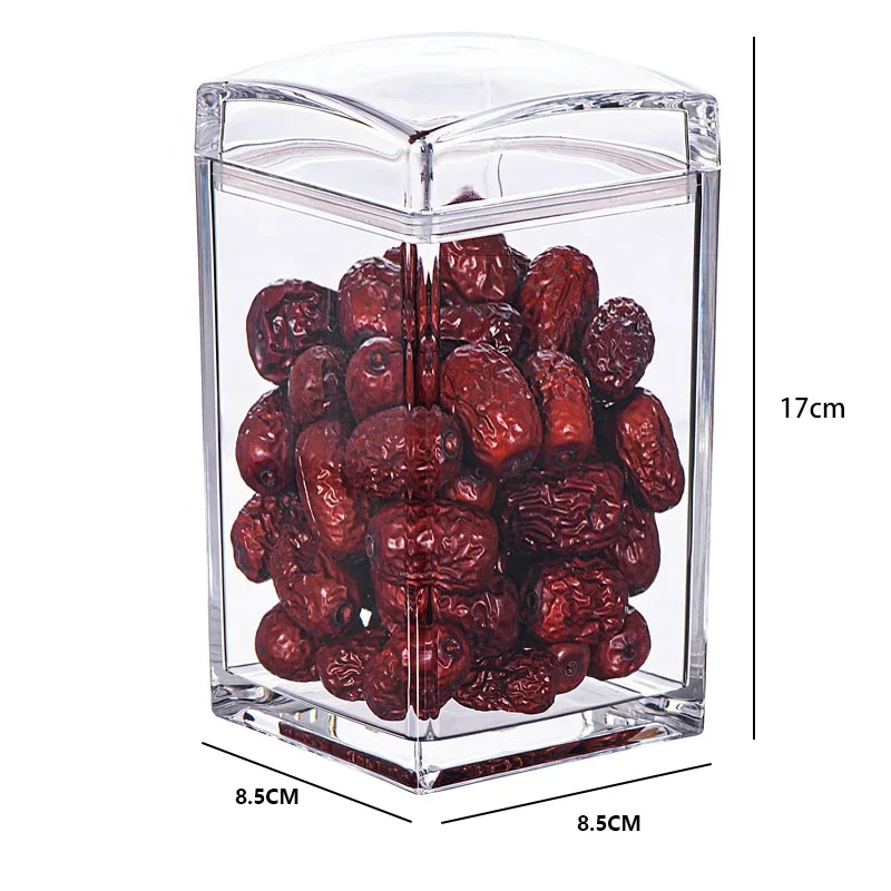 

5830M 700ML Hot Sell Air Tight Jar Kitchen Transparent Food Preservation Tank Nut Snack Storage Container Acrylic Sealed Pot, Clear or customize