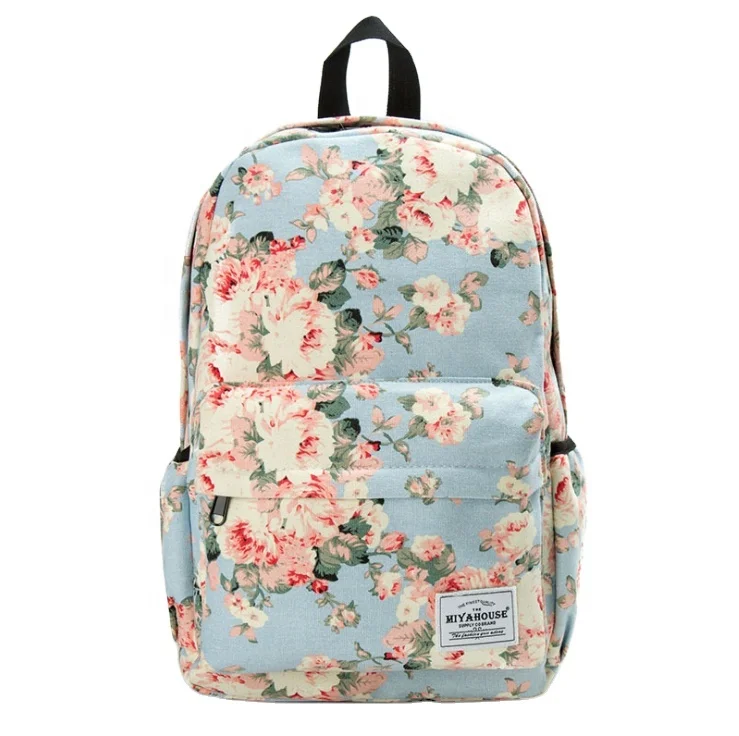 

Fresh Style Women Backpacks Floral Print Bookbags Canvas Backpack School Bag For Girls Rucksack Female Travel Backpack, Same as pics