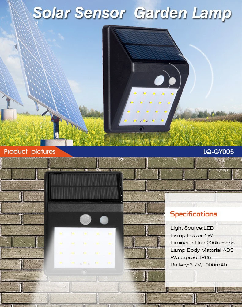 20 LED Wireless Waterproof Motion Sensor Outdoor solar Light for Patio Deck Yard  Garden with Motion Activated Auto On/Off