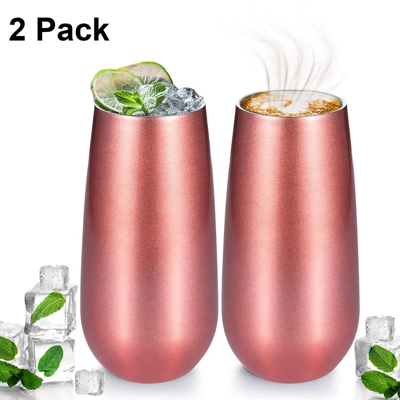 

Stainless Steel Double Wall Insulated Stemless Wine Glasses Tumbler Wine Cups, Customized color