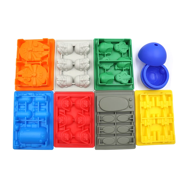 

Set of 8 Flexible Silicone Ice Cube Tray Molds For Decoration Chocolate Cake Candy Jello Molds Soap Molds Kitchen Tool