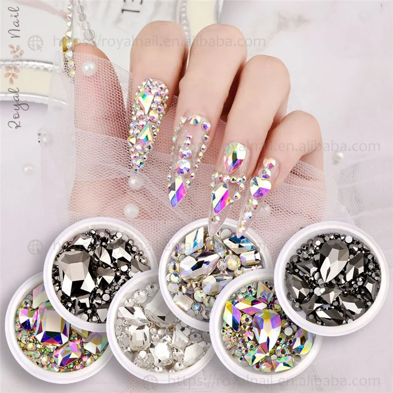 

3D Nail Art Decoration DIY Mixed Flat Back Crystal Glass Rhinestone