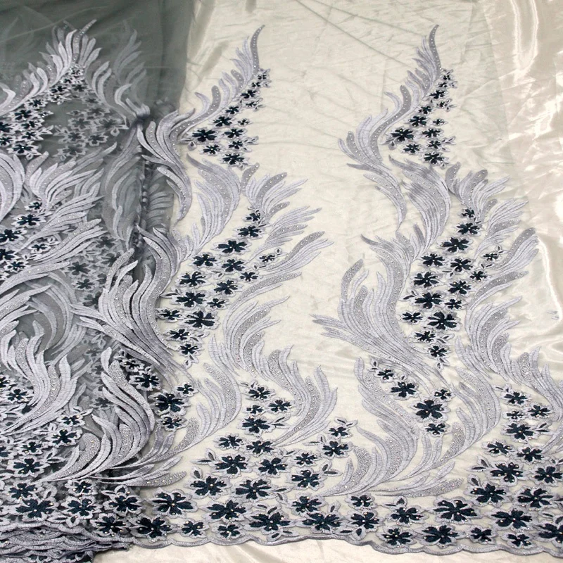 

Luxury nigerian stones lace fabric embroidery lace for dresses, Accept customized color