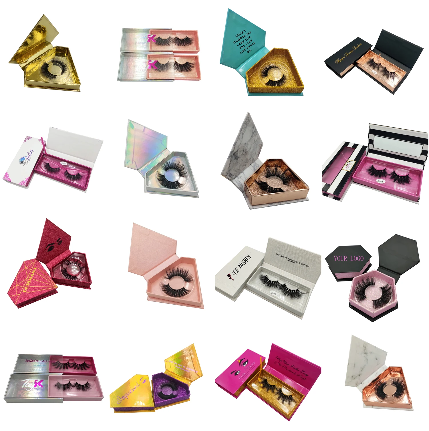 

lashbook packaging cheap private label black red pink false eyelash box custom eyelash packaging lashbox with mirror lashcase