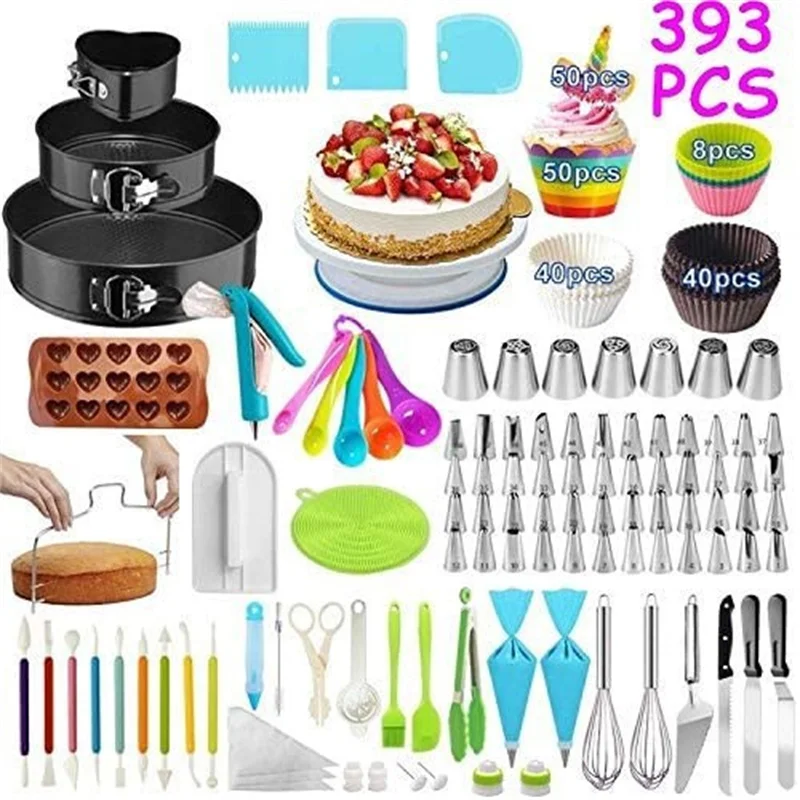 

Non-Slip Cake Decorating Supplies Cake Turntable baking tools nozzles piping tips sets baking supplie kit cake tools