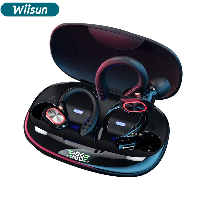 

S730 wireless earphones With Microphones Sport Ear Hook LED Display Wireless Headphones HiFi Stereo Earbuds Waterproof Headsets