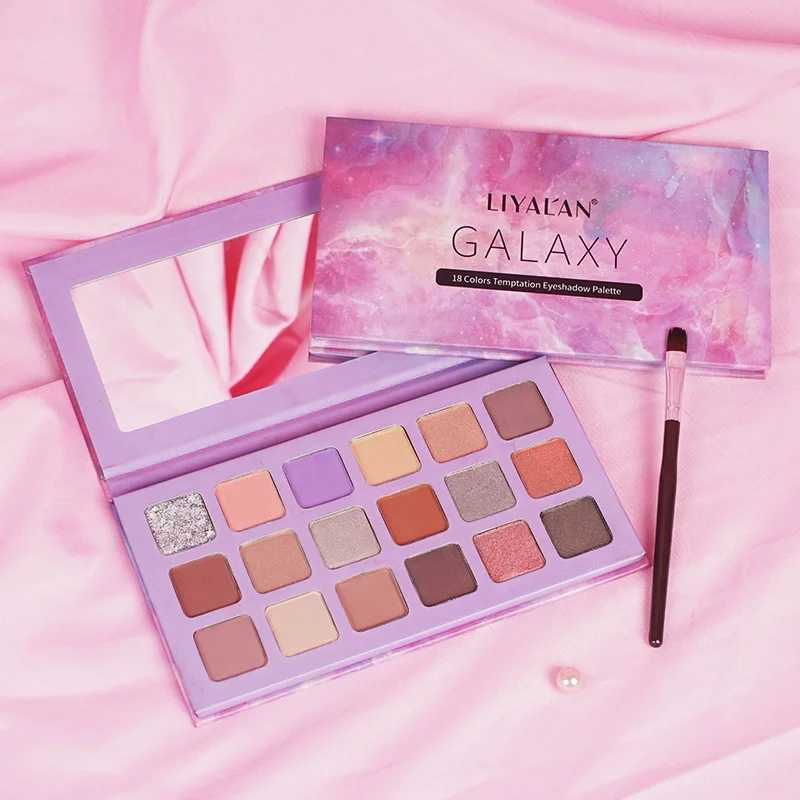 

Custom 18 Colors Natural Glitter Eyeshadow Palette High Pigmented Makeup Eye Shadow